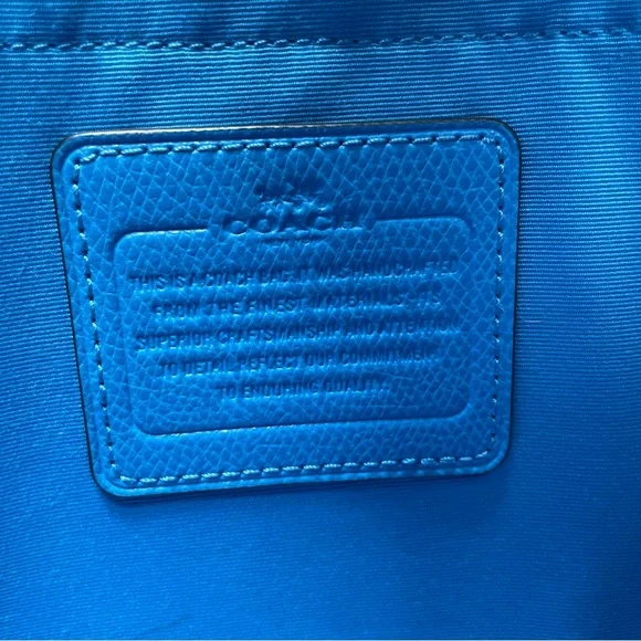 Coach Crossgrain Leather Margot Carryall Shoulder Bag Crossbody Sky Blue F34607 - Picture 13 of 16